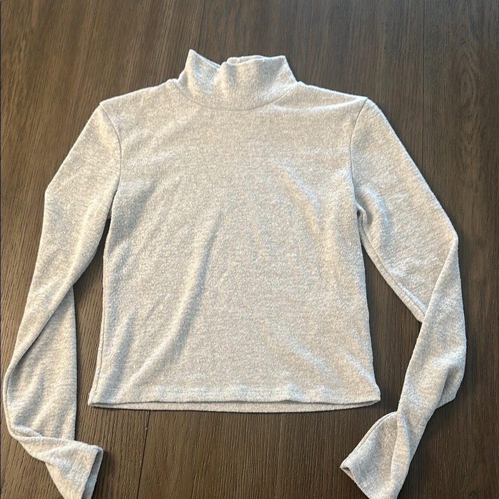 ZARA Gray Turtleneck Crop Top